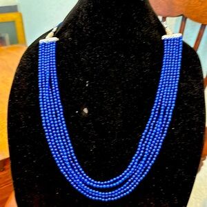 6 strand mined colored blue saphire necklace!  🦋🪼💙